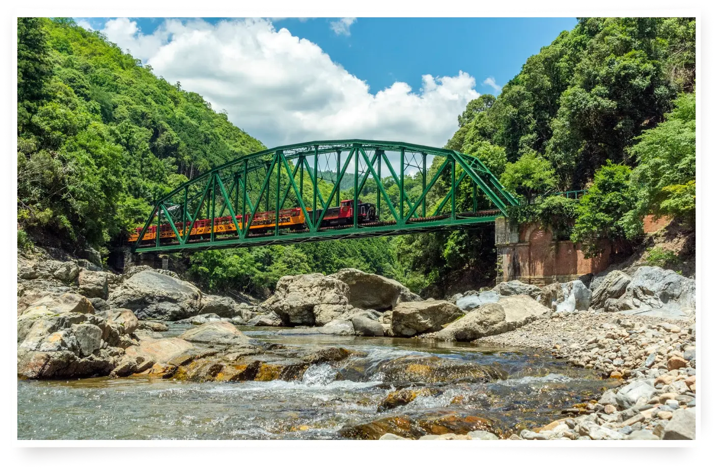 Scenery of greenery and clear streams