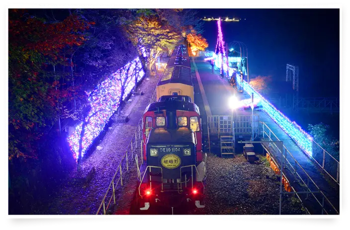 Winter illumination<br/>from a Sagano Romantic Train
